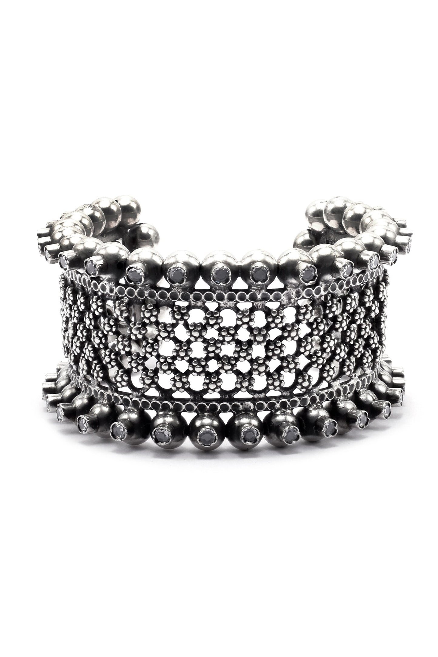 Lubena Checkered Pattern Cuff Bracelet 