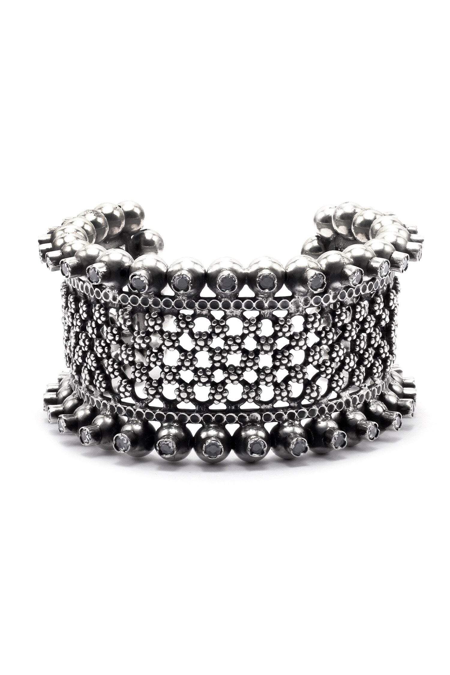 Lubena Checkered Pattern Cuff Bracelet 