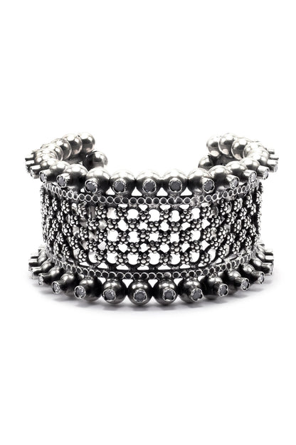 Lubena Checkered Pattern Cuff Bracelet 