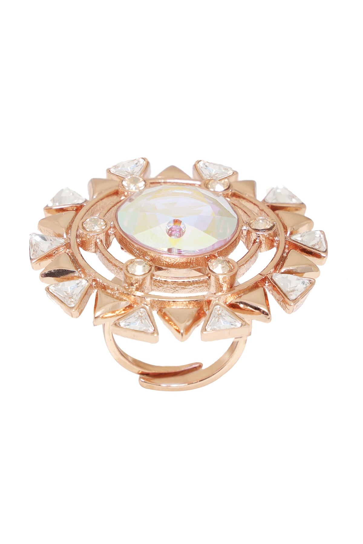 Geometric Cutwork Embellished Ring 
