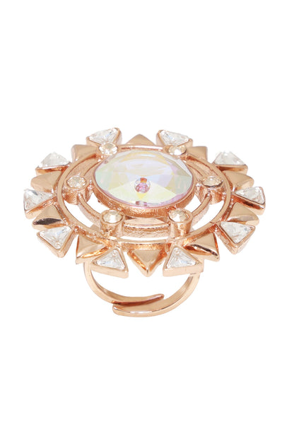 Geometric Cutwork Embellished Ring 
