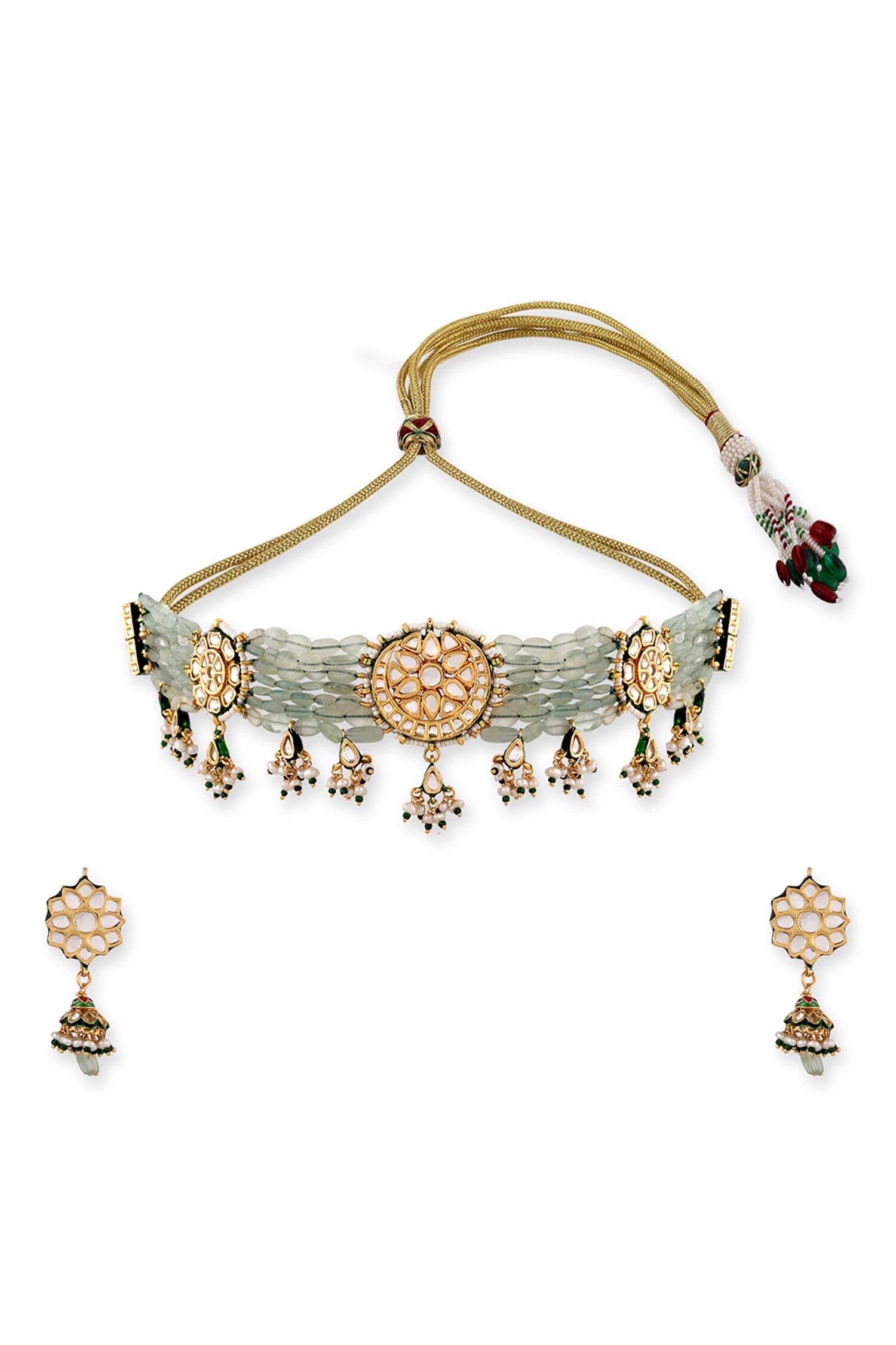 Clustered Pearl Drop Choker Set 