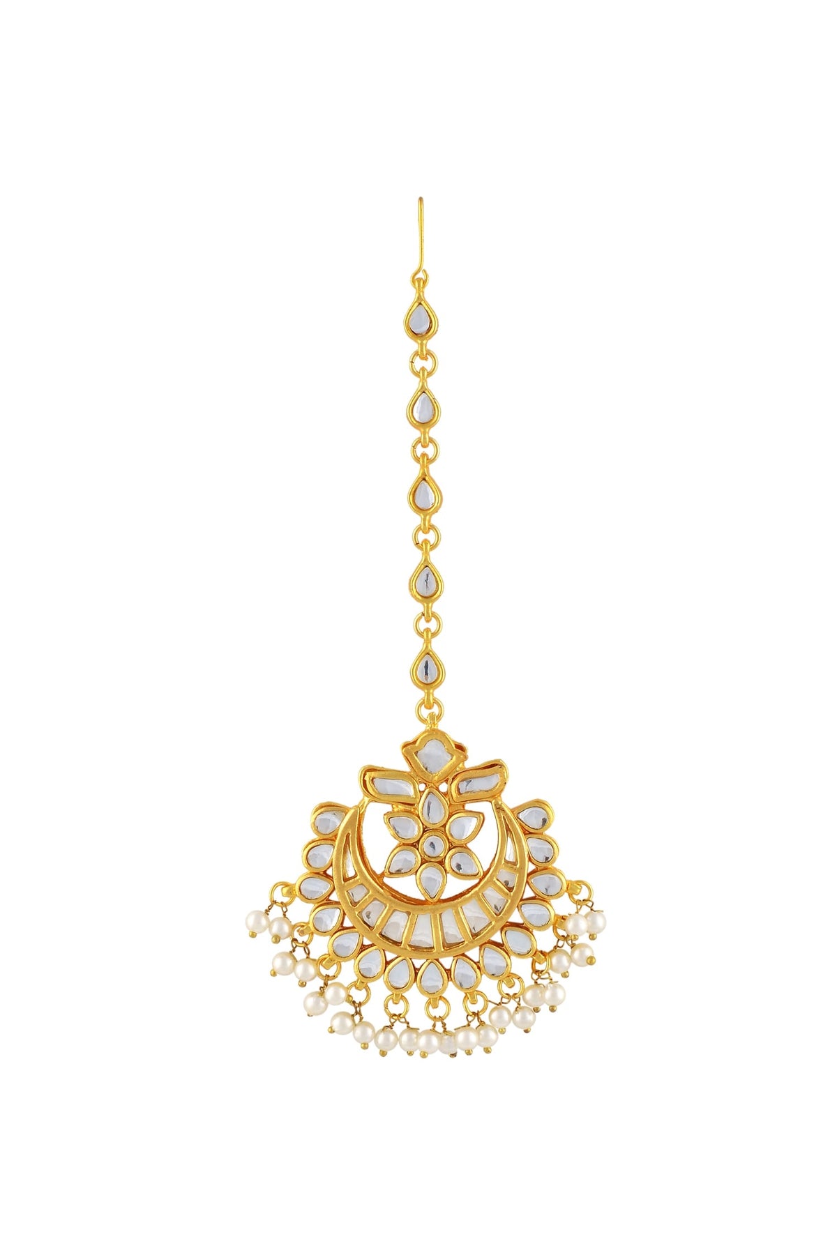 Floral Motif Kundan Maangtikka 