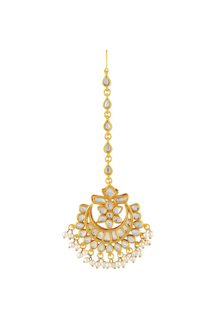 Floral Motif Kundan Maangtikka 