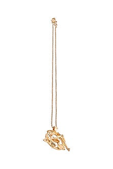 Gold Plated Handcrafted Motifs Pendant Necklace