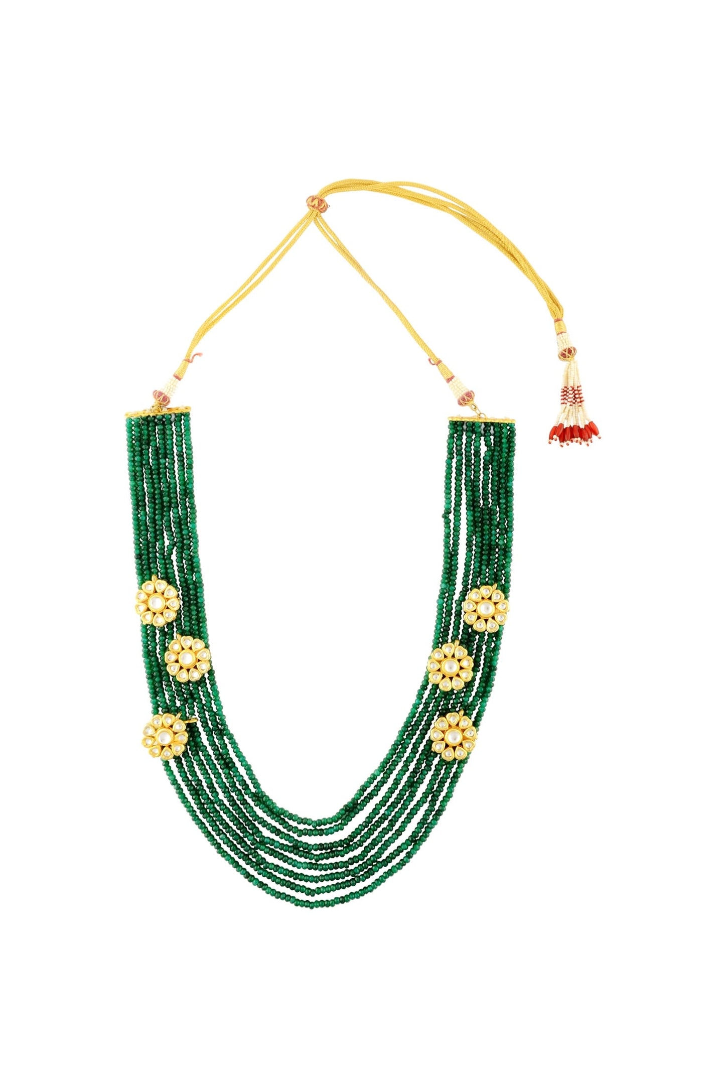 Floral Motif Beaded Necklace 