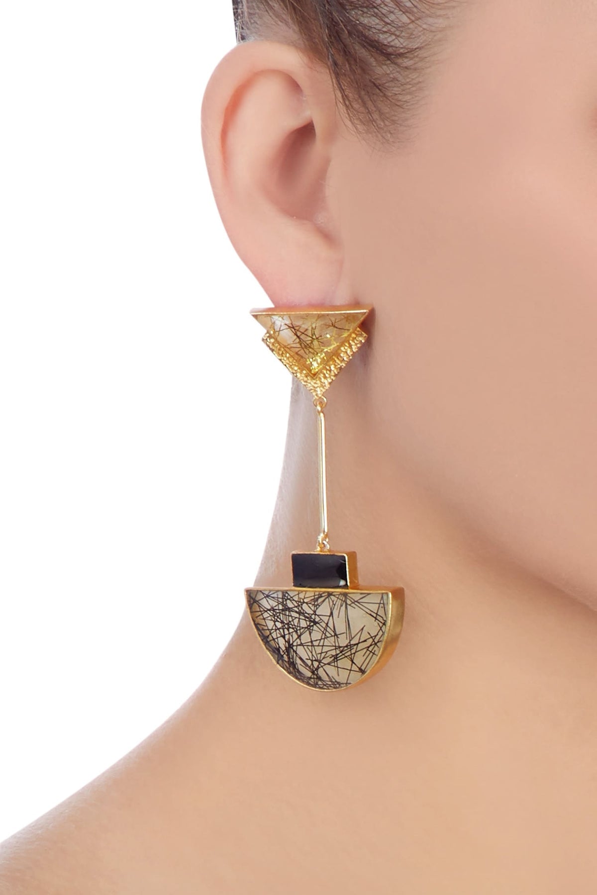 Highlighted Stone Earrings 