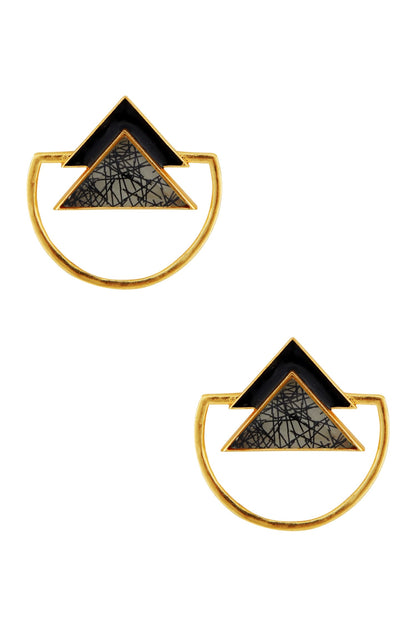 Triangle Stone Embellished Earrings 