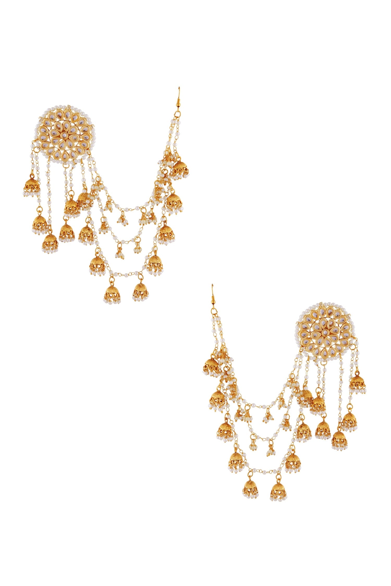 Beaded Earcuff Jhumka Earrings 
