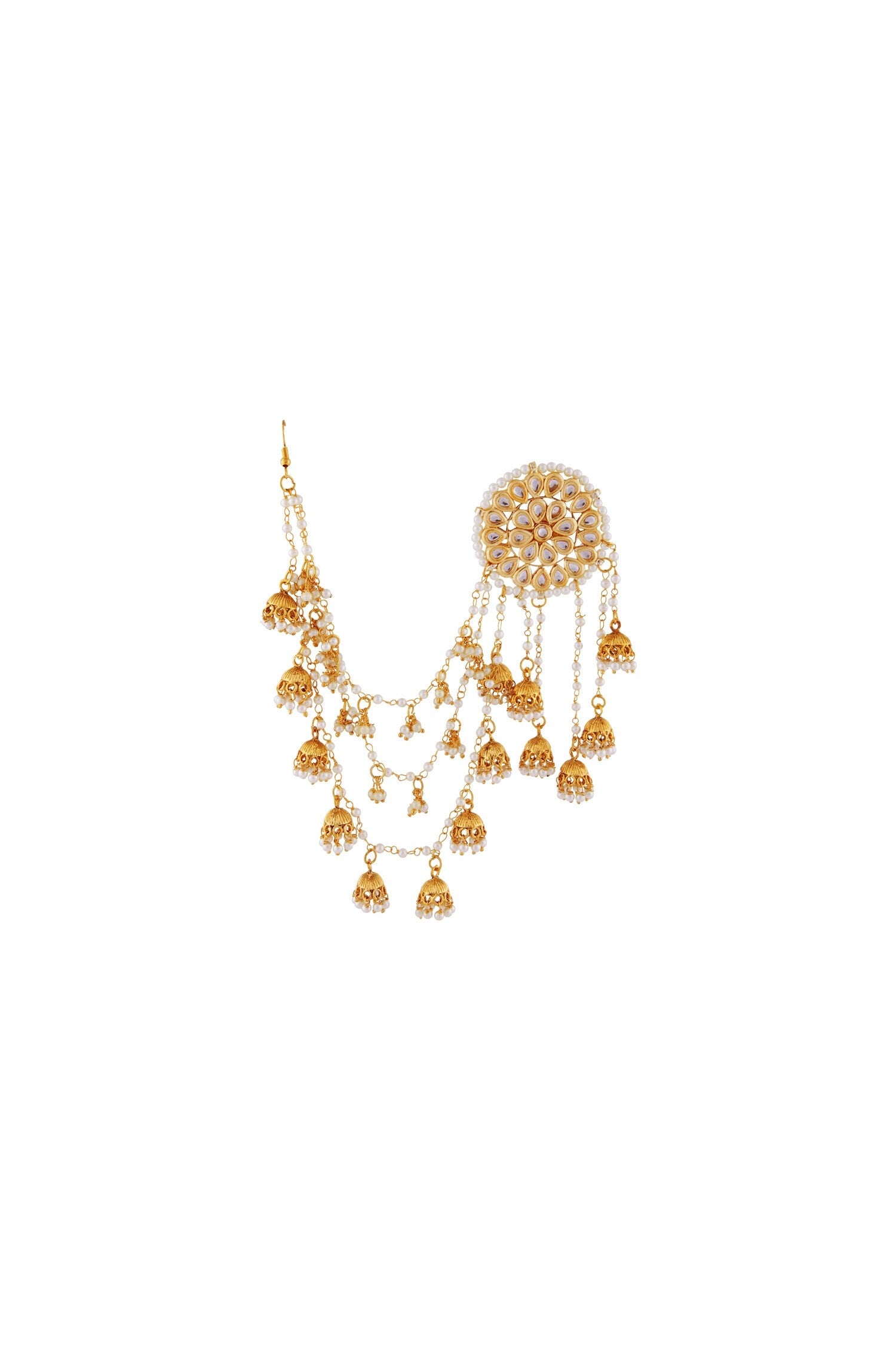 Beaded Earcuff Jhumka Earrings 