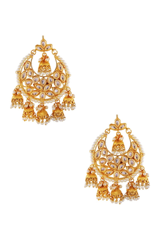 Bead Embellished Jhumka Earrings 
