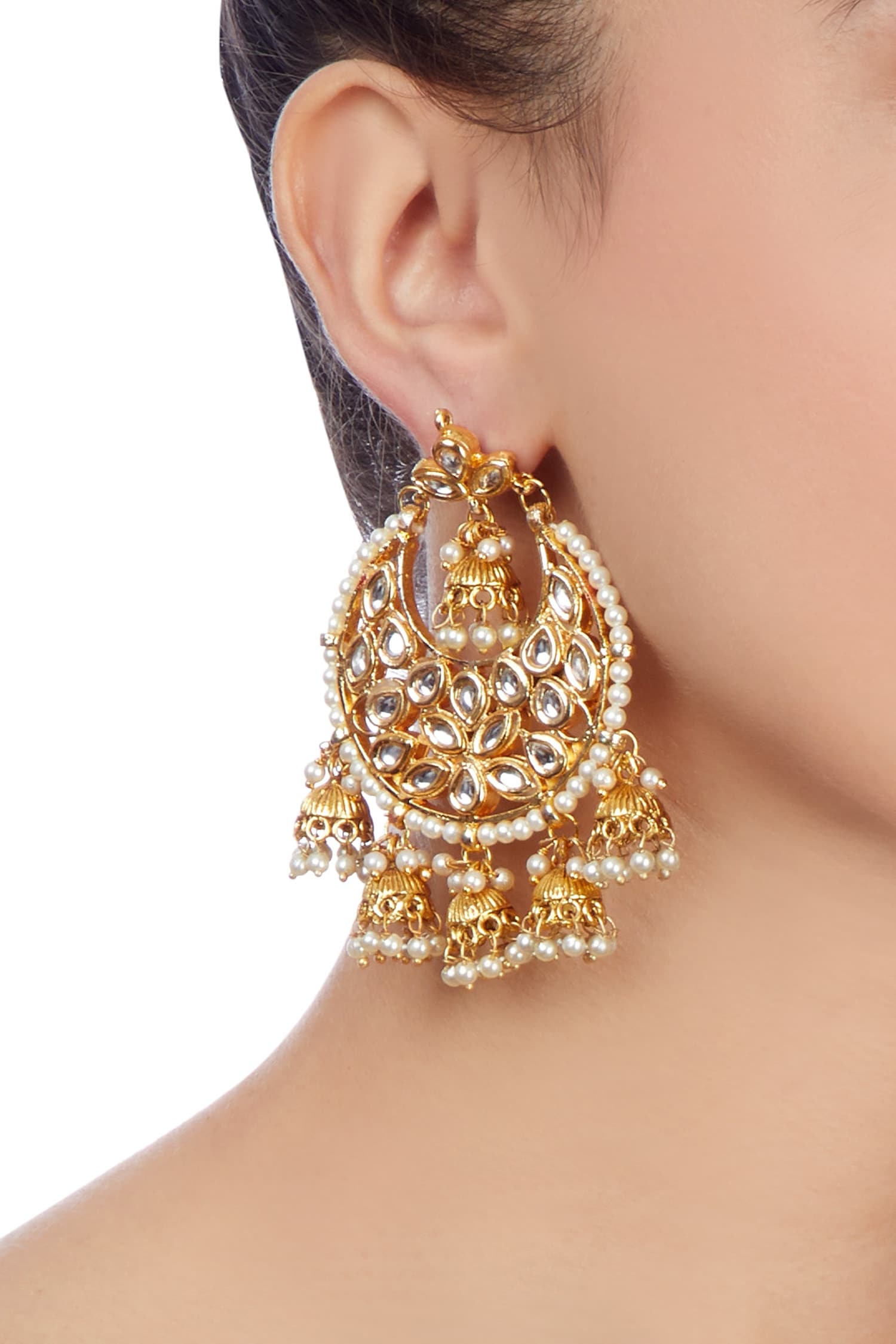 Bead Embellished Jhumka Earrings 