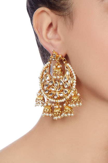 Bead Embellished Jhumka Earrings 