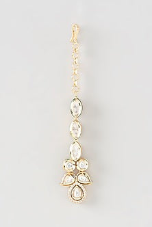 Gold Finish Kundan Polki Maang Tikka