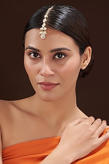 Gold Finish Kundan Polki Maang Tikka