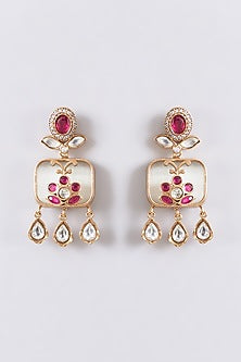 Gold Finish Kundan Polki & Stone Choker Necklace Set