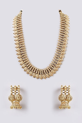Gold Finish Temple Necklace Set