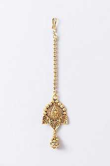 Gold Finish Floral Motif Temple Choker Necklace Set