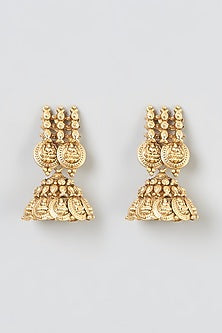 Gold Finish Carved Necklace Set