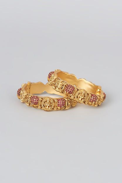 Gold Finish Bangles (Set of 2)