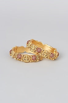 Gold Finish Bangles (Set of 2)