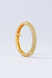Gold Finish Temple Bangles (Set Of 2)