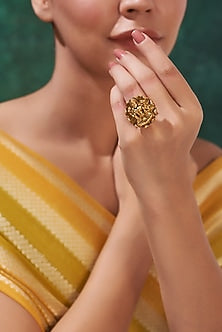 Gold Finish Temple Ring