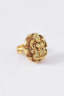 Gold Finish Temple Ring