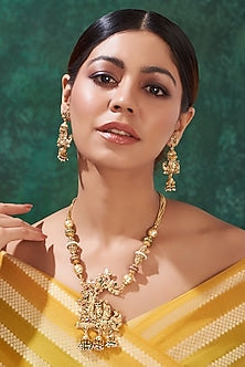 Gold Finish Temple Necklace Set