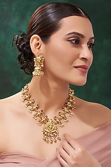 Gold Finish Temple Necklace Set