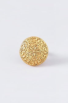 Gold Finish Textured Ring
