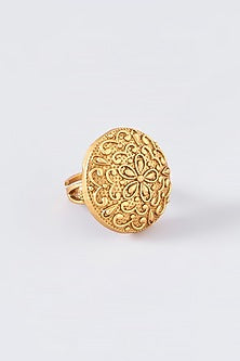 Gold Finish Textured Ring