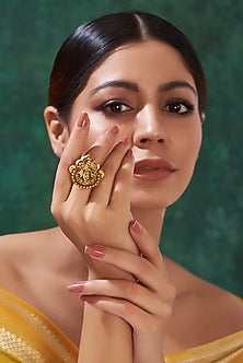 Gold Finish Temple Ring