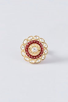 Gold Finish Enameled Ring