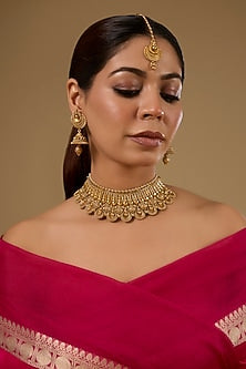 Gold Finish Temple Necklace Set