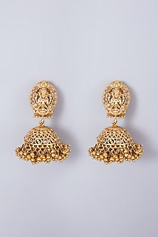 Gold Finish Metal Beaded Long Necklace Set