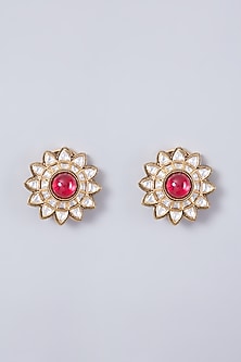 Gold Finish Kundan Polki Choker Necklace Set
