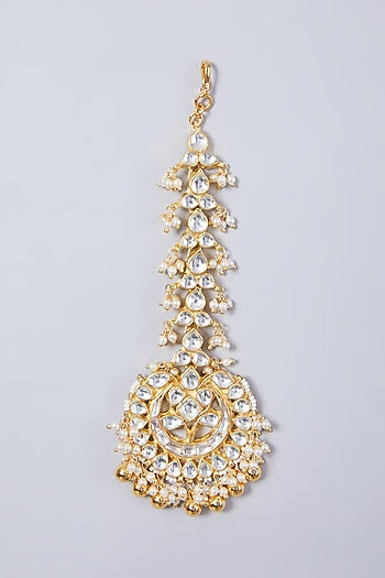 Gold Finish Kundan Style Maang Tikka