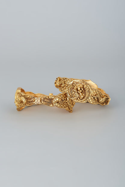 Gold Finish Temple Bangles