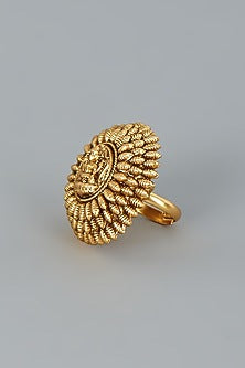 Gold Finish Temple Ring