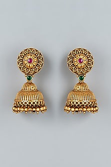 Gold Finish Temple Long Necklace Set