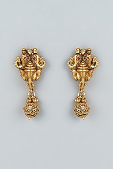 Gold Finish Beaded Ganesha Necklace Set