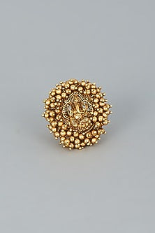 Gold Finish Ganesha Ring