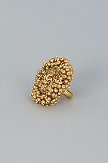 Gold Finish Ganesha Ring