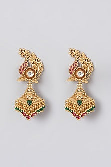 Gold Finish Beaded Earrings