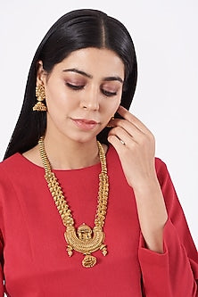Gold Finish Long Necklace Set