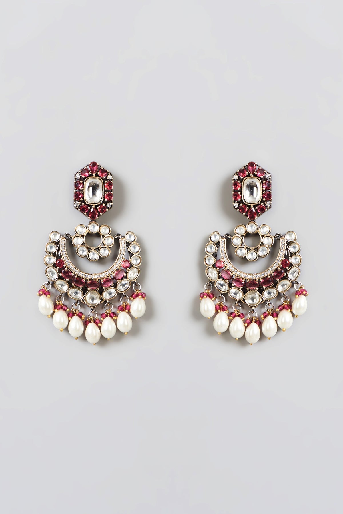 Two Tone Finish Kundan Polki Choker Necklace Set