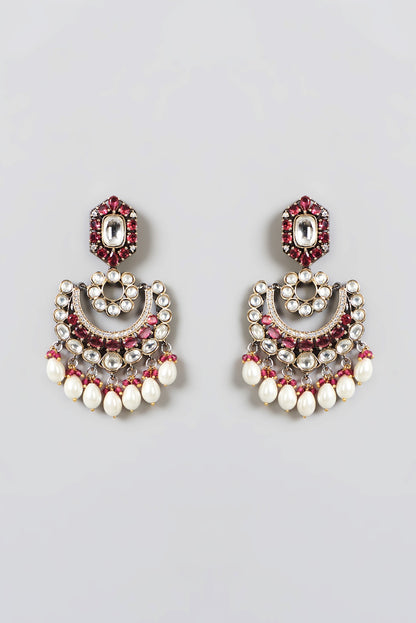 Two Tone Finish Kundan Polki Choker Necklace Set