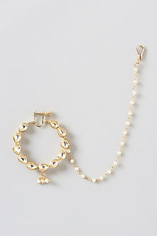 Gold Finish Kundan Polki Nath