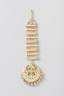 Gold Finish Kundan Polki Maang Tikka